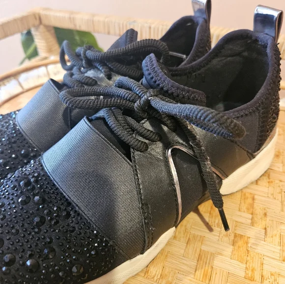 Carvela Lament Blingy Black Tennis Shoes - Picture 10 of 13